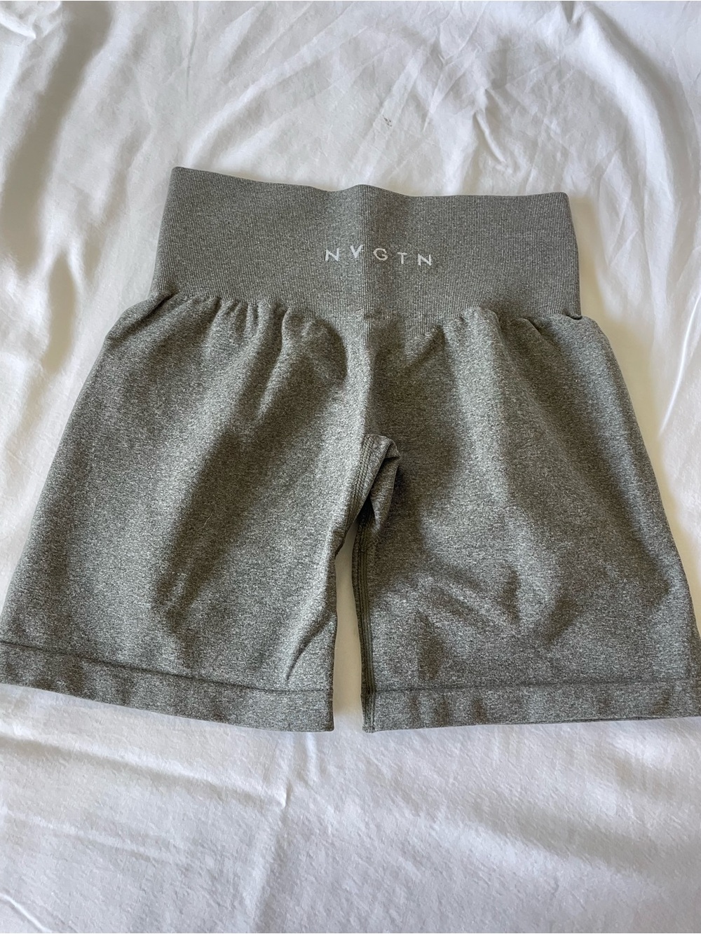 NVGTN Seamless High-Rise Performance shorts in khaki green